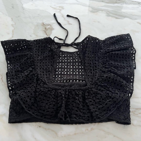 URBAN OUTFITTERS BLACK COTTON CROP TOP SIZE S - Picture 4 of 12